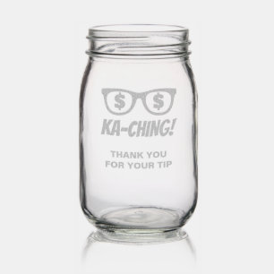 Ka-ching dollar sign in the eyes custom tip jar