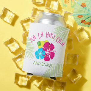 Ka Lā Hiki Ola Tropical Luau Party Favor Can Cooler