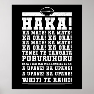 Ka Mate Haka New Zealand Rugby War Cry Poster
