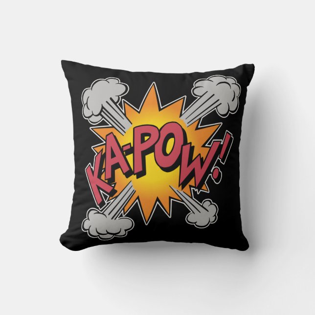 KA-POW! Comic Book Graphic Throw Pillow (Front)
