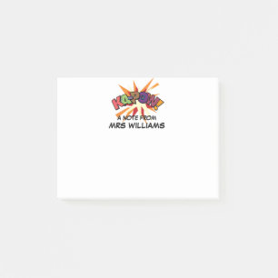 KA-POW Custom Name Fun Retro Comic Book Post-it Notes