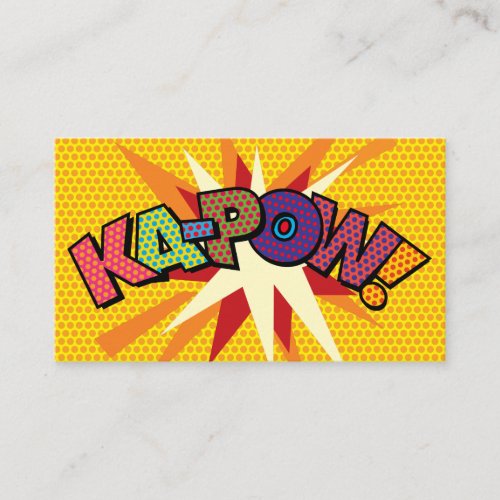 KA_POW Fun Retro Comic Book Business Card