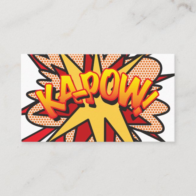 KA-POW Fun Retro Comic Book Business Card (Front)