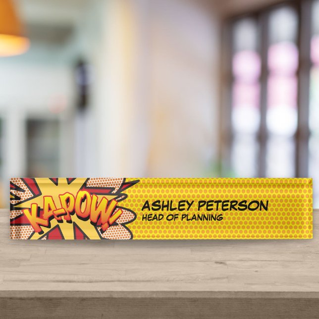 KA-POW Fun Retro Comic Book Desk Name Plate (KA-POW Fun Retro Comic Book Desk Name Plate)