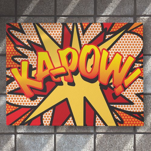 KA_POW Fun Retro Comic Book Pop Art Doormat