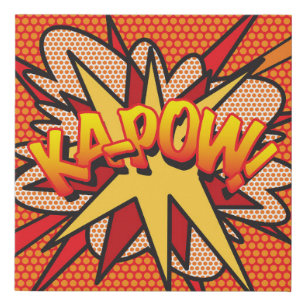 KA-POW Fun Retro Comic Book Pop Art Faux Canvas Print