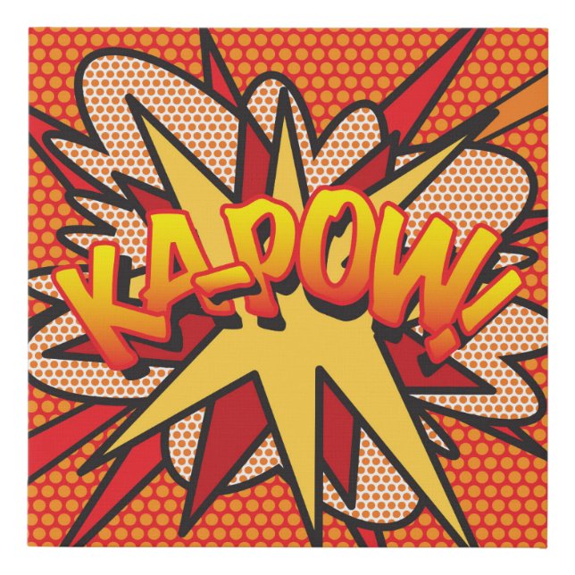 KA-POW Fun Retro Comic Book Pop Art Faux Canvas Print (Front)