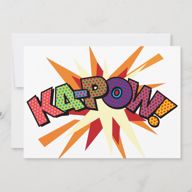 KA-POW Fun Retro Comic Book Pop Art Invitation (Front)
