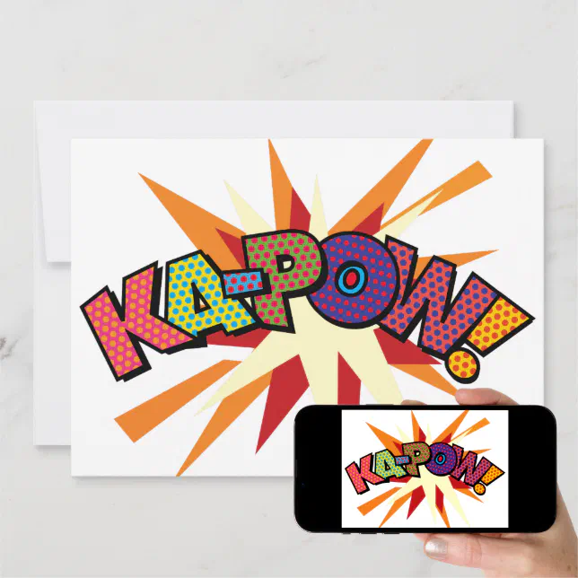 Ka Pow Fun Retro Comic Book Pop Art Invitation Zazzle