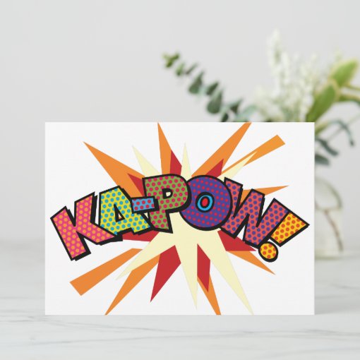 Ka Pow Fun Retro Comic Book Pop Art Invitation Zazzle