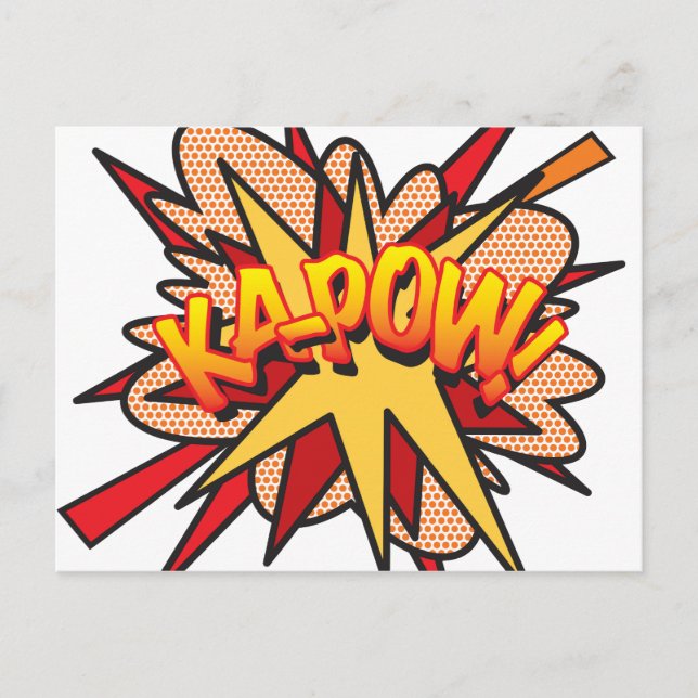 KA-POW Fun Retro Comic Book Pop Art Postcard (Front)