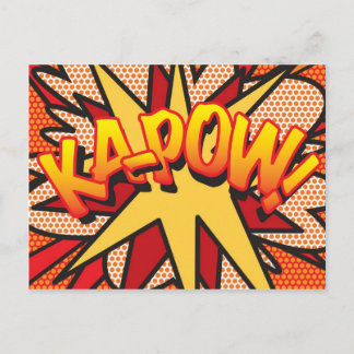 KA-POW Fun Retro Comic Book Pop Art Postcard