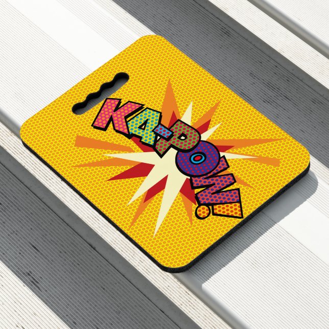 KA-POW Fun Retro Comic Book Pop Art Seat Cushion (In Situ)
