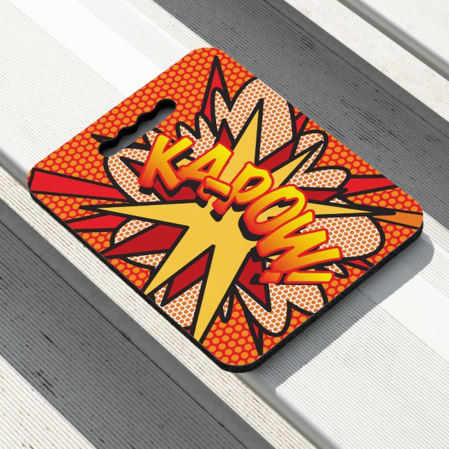 KA-POW Fun Retro Comic Book Seat Cushion (In Situ)