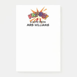 KA-POW Personalized Fun Colorful Comic Book Post-it Notes