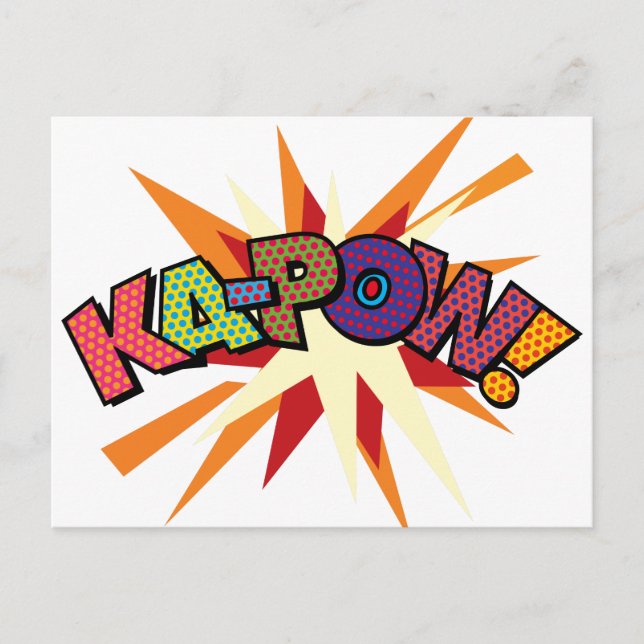 KA-POW Your Message Speech Bubble Fun Retro Postcard (Front)