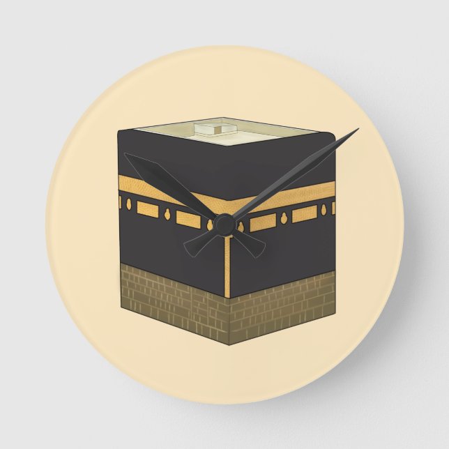 Kaaba - الكعبة - the Kaabah Hand Drawn Round Clock (Front)