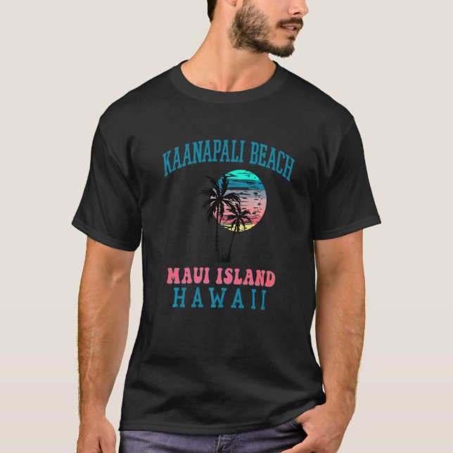 Kaanapali Beach Maui Hawaii Beach Palm Trees Summe T-Shirt (Front)