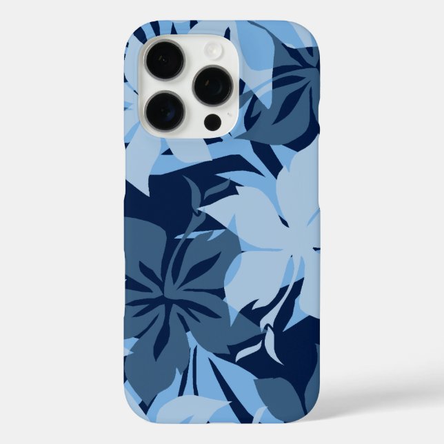 Kaanapali Camo Hawaiian Hibiscus Blue Case-Mate iPhone Case (Back)