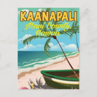 Kaanapali Maui County Hawaii travel poster