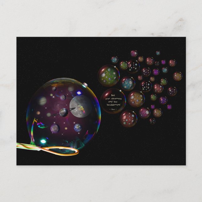Kaart Universum Bellen met Rumi spreuk Verwonderen Postcard (Front)