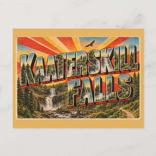 Kaaterskill Falls New York Two-Tier Cascade Art Postcard