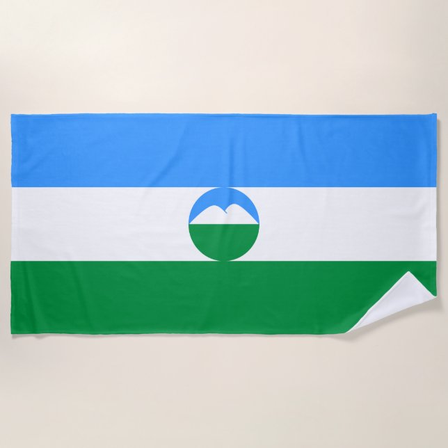 Kabardino Balkaria Flag Beach Towel (Front)