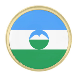 Kabardino Balkaria Flag Gold Finish Lapel Pin