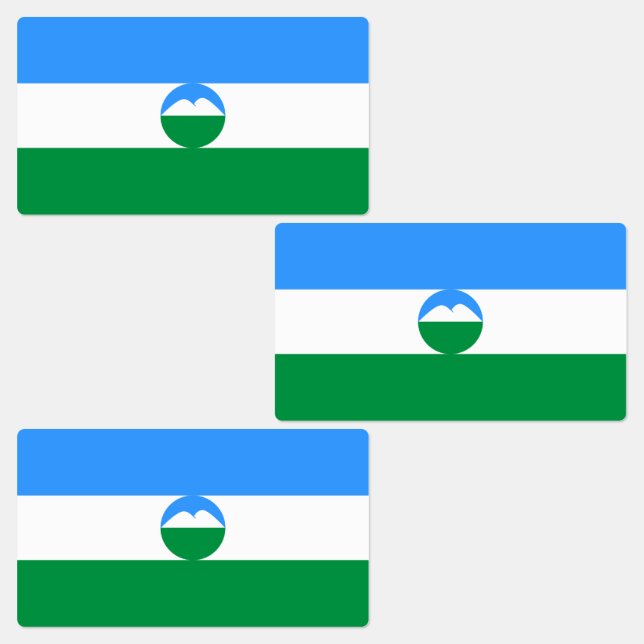 Kabardino Balkaria Flag Labels (Group)