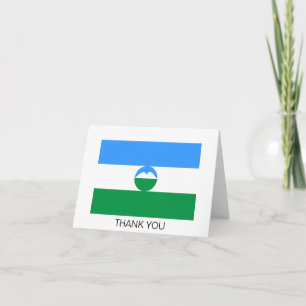 Kabardino Balkaria Flag Letterpress Thank You Card