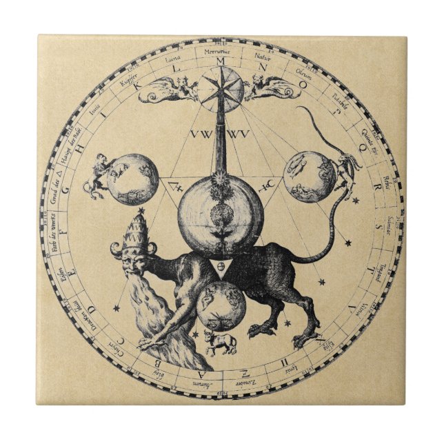 Kabbalah Mandala Dragon Tile (Front)