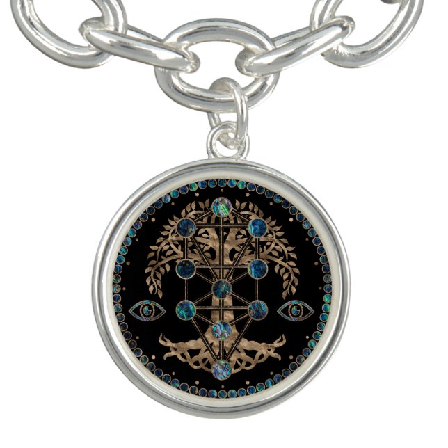 Kabbalah The Tree of Life Abalone and Gold Bracelet (Design)