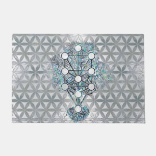 Kabbalah The Tree of Life Abalone shell and pearl Doormat