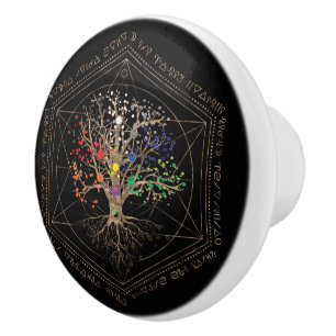 Kabbalah The Tree of Life Ceramic Knob