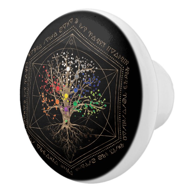 Kabbalah The Tree of Life Ceramic Knob (Right)