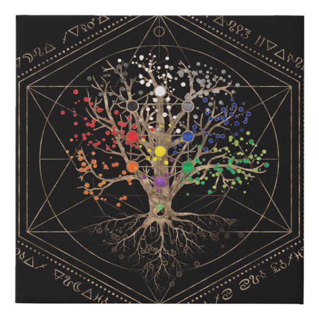 Kabbalah The Tree of Life Faux Canvas Print (Front)
