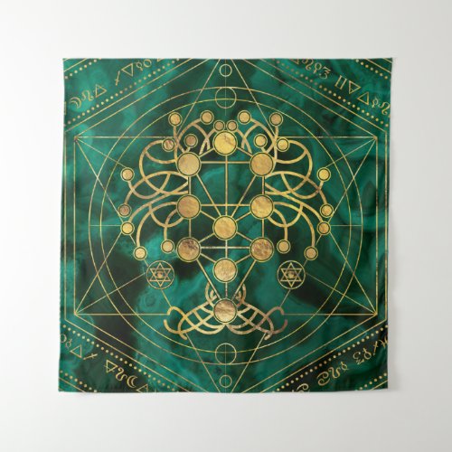 Kabbalah The Tree of Life _Malachite Tapestry