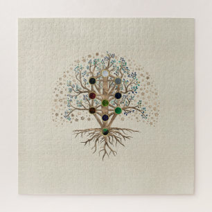 Kabbalah The Tree of Life on canvas Jigsaw Puzzle