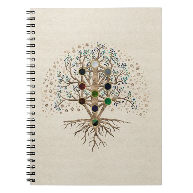 Kabbalah The Tree of Life on canvas Notebook (Front)