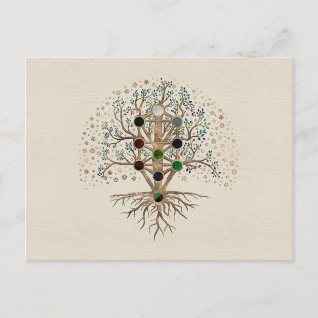 Kabbalah The Tree of Life on canvas Postcard (Front)