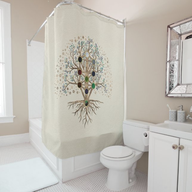 Kabbalah The Tree of Life on canvas Shower Curtain (In Situ)