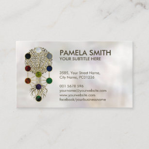 Kabbalah The Tree of Life Ornament on Pearl Business Card