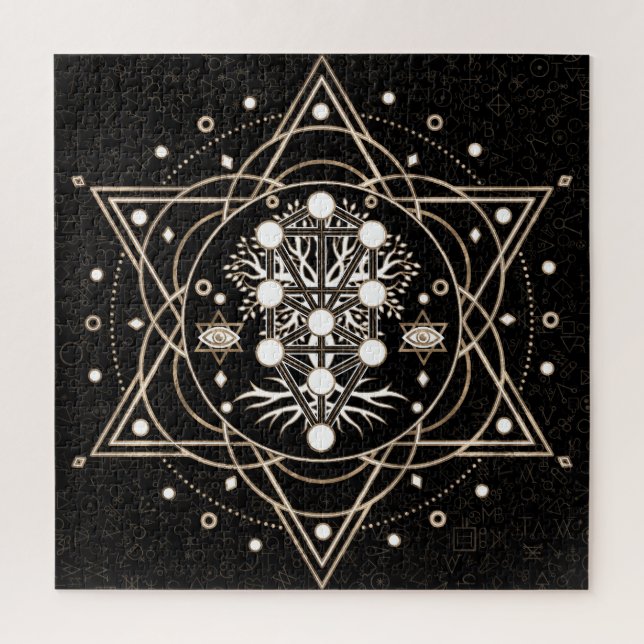 Kabbalah The Tree of Life Sacred Geometry Ornament Jigsaw Puzzle (Vertical)