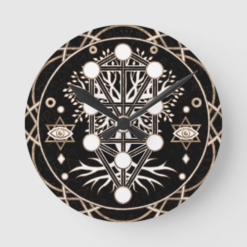 Kabbalah The Tree of Life Sacred Geometry Ornament Round Clock