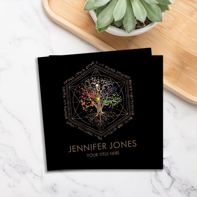 Kabbalah The Tree of Life Sacred Geometry Ornament Square Business Card (Creator Uploaded)