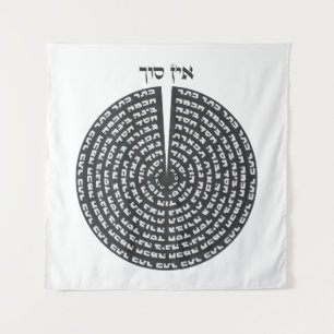 Kabbalistic Creation Hebrew Monochromatic Sefirot  Tapestry