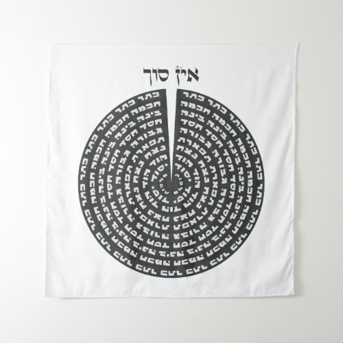 Kabbalistic Creation Hebrew Monochromatic Sefirot  Tapestry