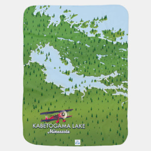 Kabetogama lake, Minnesota, USA Travel map. Baby Blanket
