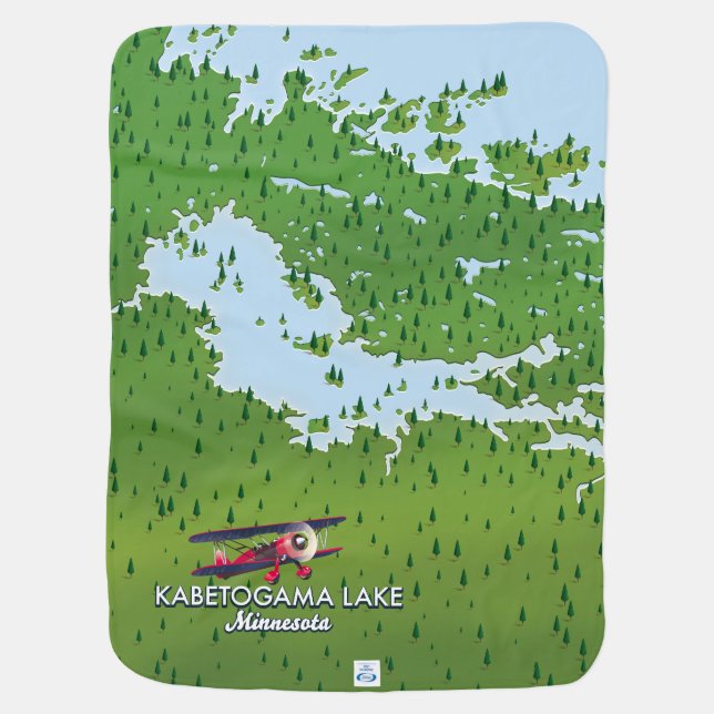 Kabetogama lake, Minnesota, USA Travel map. Baby Blanket (Back)