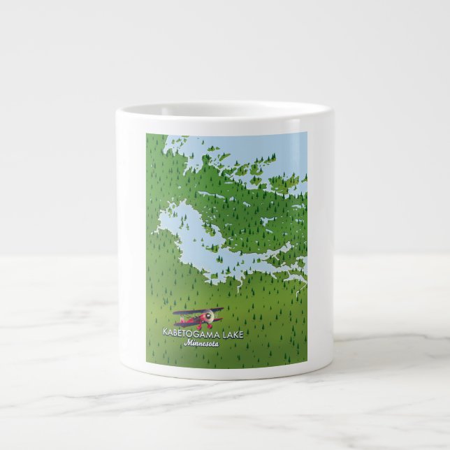 Kabetogama lake, Minnesota, USA Travel map. Giant Coffee Mug (Front)